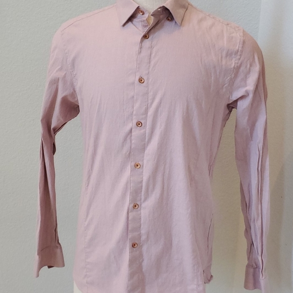 Ted Baker Pink Long Sleeve Button Down Shirt - Picture 1 of 8
